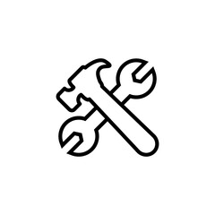 Hammer And Wrench Icon Design Vector Template Illustration