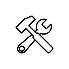 Hammer And Wrench Icon Design Vector Template Illustration