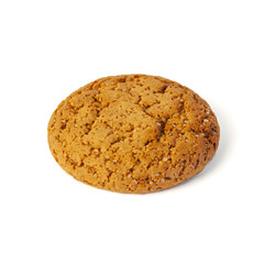 Oatmeal cookies isolated on a white background. Close-up