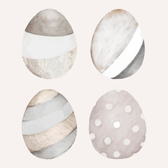 Neutral gray Easter egg pattern collection vector