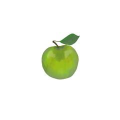 Green apple hand drown element of disign