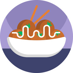 Asian food Color vector icon