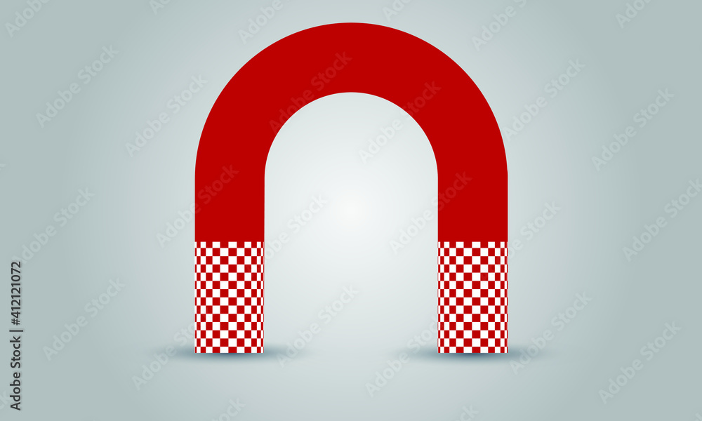 Aufkleber exhibition stand gate entrance vector with for mock up event display. eps10 vector illustration.