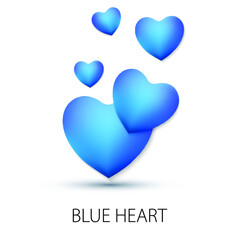 Blue glossy heart vector design. Eps 10 vector illustration.