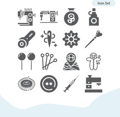 Simple set of needles related filled icons.