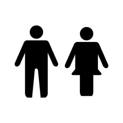 Toilet Men And Woman Sign Flat Icon Design Vector Template Illustration