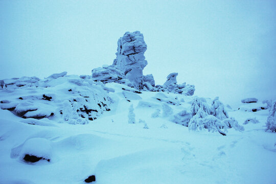 Cold Winter In The Ural Mountains