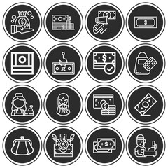 16 pack of immediate payment  lineal web icons set