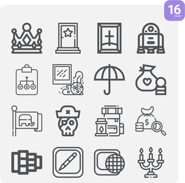 Simple set of miscellaneous related lineal icons.
