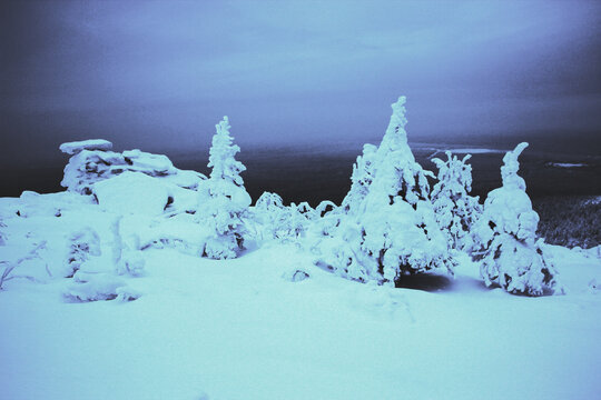 Cold Winter In The Ural Mountains