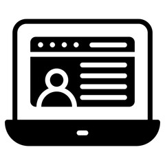 Icon of web account, solid design