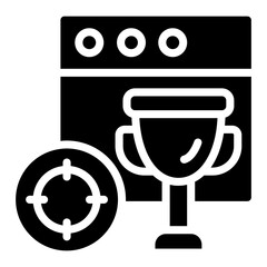 Icon of website award, glyph design