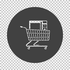 Shopping Cart With Microwave Oven Icon