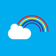 Rainbow And Cloud Icon Design Vector template