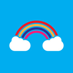 Rainbow And Cloud Icon Design Vector template