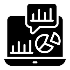 Icon of analytical chat, solid design