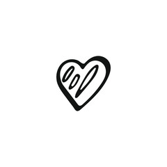 Simple doodle heart. Hand drawn heart isolated on white background. Valentine's Day symbol. Vector illustration.
