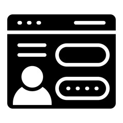 Icon of secure profile, solid design
