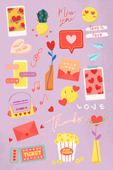 Set of love icon vector