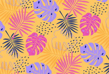 seamless pattern with leaves for banners, cards, flyers, social media wallpapers, etc. © mar_mite_