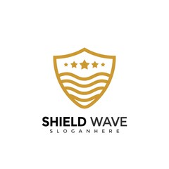 Naklejka premium Shield Wave Logo Design. Creative Idea logos designs Vector illustration template