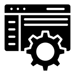 Gear on web page, concept of web management icon
