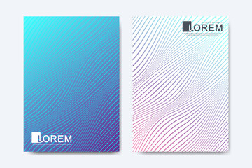 Abstract geometric pattern background with lines halftone dots cover page layouts design texture. Modern colorful abstract gradient pattern background. Wave shapes halftone dots texture.