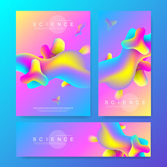 Minimal brochure or banners with abstract molecules design. Medical background for banner or flyer. Vector illustration.