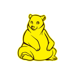 Bear Cute Line Art | Animal Illustrations | World Wildlife Day