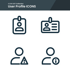 icon set of user profile alert, information account and many more. with line style vector. suitable use for web app and user interface design.