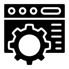 Gear on web page, concept of web management icon