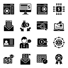 Business and Seo Solid Icons Pack
