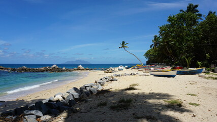 the Glacis Beach on Mahe Island, Seychelles, October