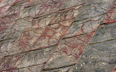 Vintage clay tiled roof texture