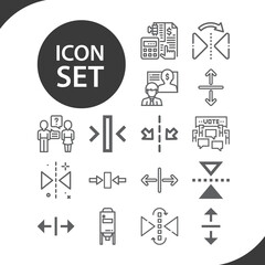 Simple set of deliberate related lineal icons.