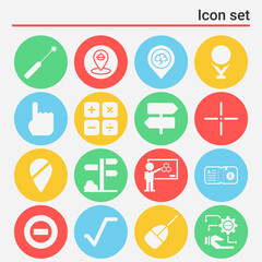 16 pack of arithmetic  filled web icons set