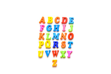 English alphabet. Alphabet for teaching children to read and write. English alphabet multicolored and joyful