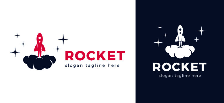 Rocket Advance Technology Launching Vector Logo Design