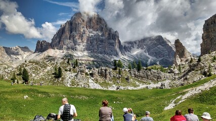 Tofana di Rozes summit near Cortina d'Ampezzo, dolomites, italy