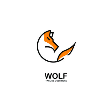 wolf logo .simple and unique design with elegant line art. for brand logos and graphic design. modern templates.

