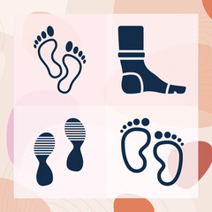 Simple set of little toe related filled icons