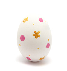 Colorful perfect handmade painted easter egg isolated on a white background