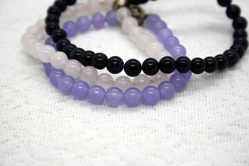 Jewelry on a white background. Bracelet from beads.