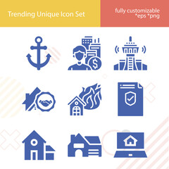 Simple set of tenants related filled icons.