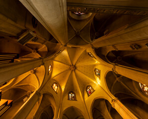 Barcelona, Spain - November 3 2019: Interior of the Expiatory Church of the Sacred Heart of Jesus (Tibidabo)