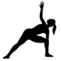 Vector Silhouette female figure pose for fitness