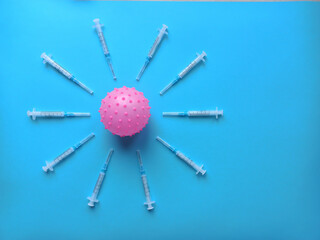 Virus covid-19. Vaccination and injections against the epidemic