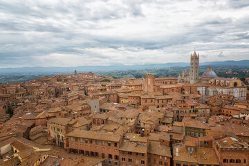 Ancient town of Siena, Tuscany, Italy. Top view