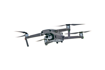 Drone quadcopter with digital camera iisolated on white