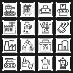 16 pack of manufacturer  lineal web icons set